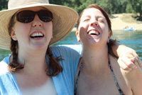 Two Girls Laugh After Debauchery