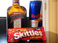 Skittle Bomb with ingredients